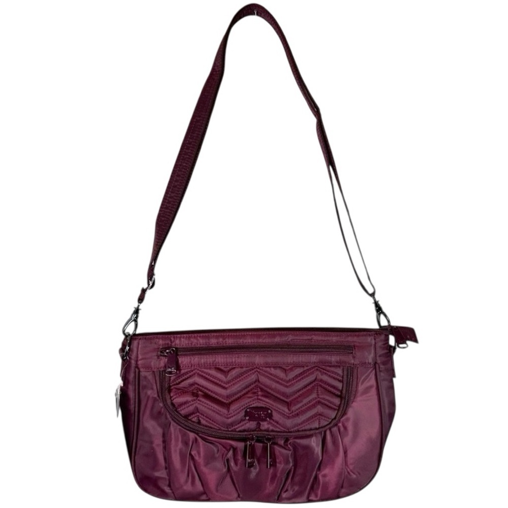 LUG Mambo Burgundy Nylon Crossbody Bag NWT